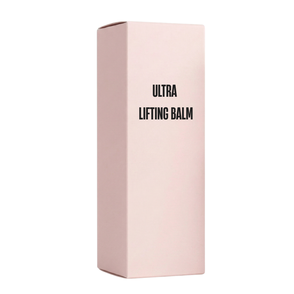 Ultra Lifting Balm product packaging in a smooth pink box, promoting refreshed skin appearance.