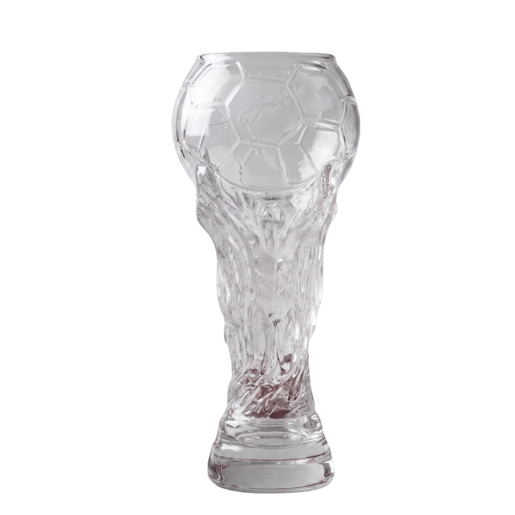 2026 Beer Glass featuring a trophy-inspired soccer ball design, perfect for match-day celebrations.