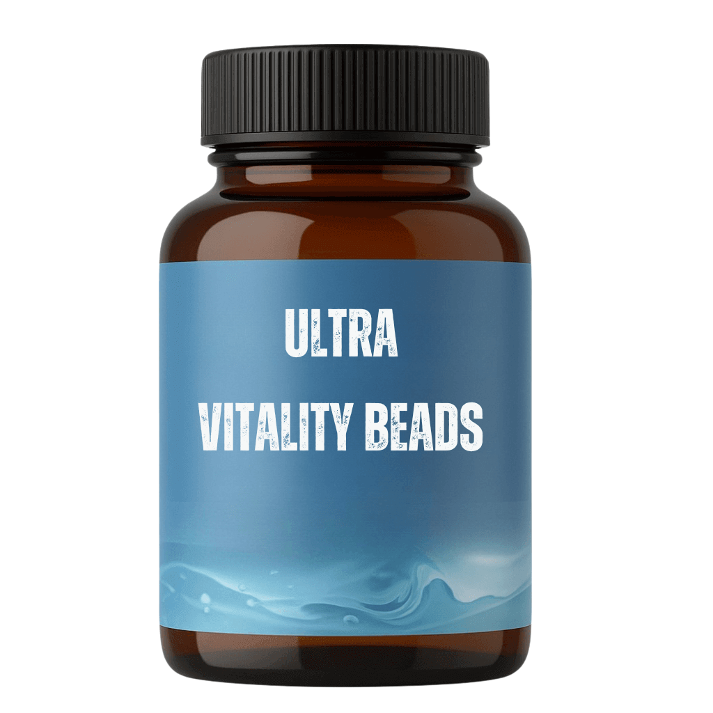 Ultra Vitality Beads skincare essential in a dark bottle for smooth, nourished skin.