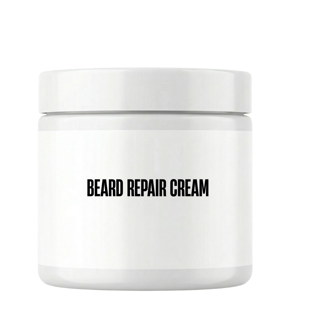 Beard Repair Cream in a sleek container for maintaining healthy and soft beard skin.