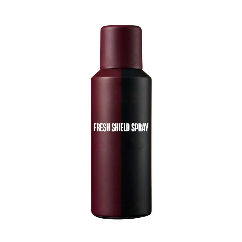 Fresh Shield Spray bottle designed for lightweight skin care and refreshing hydration.