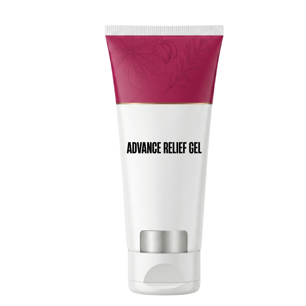 Advance Relief Gel nourishing skincare gel in a sleek tube, designed for soft, hydrated skin.