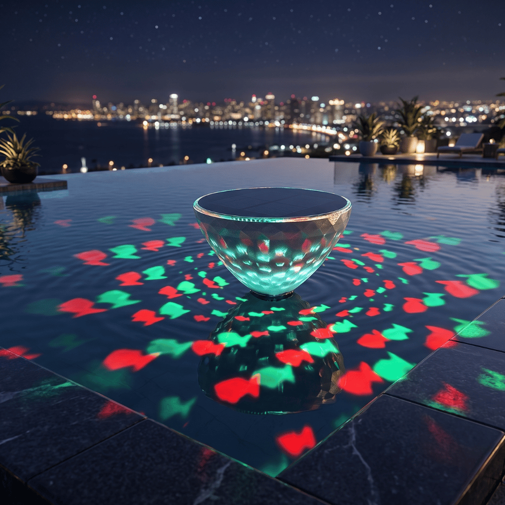 Solar-Powered Floating Pool Light