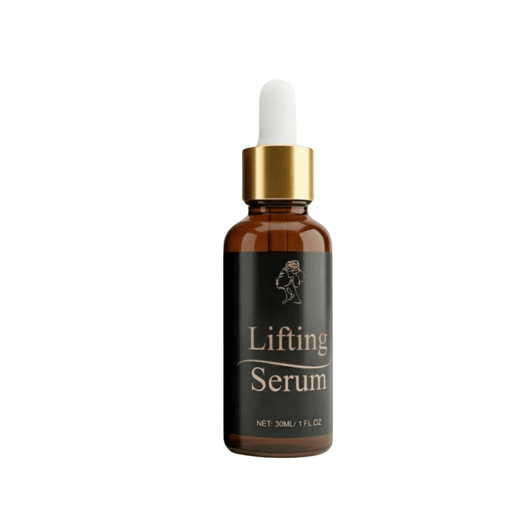 Lifting Oil in a stylish amber bottle, designed for visibly lifted and firmer skin.
