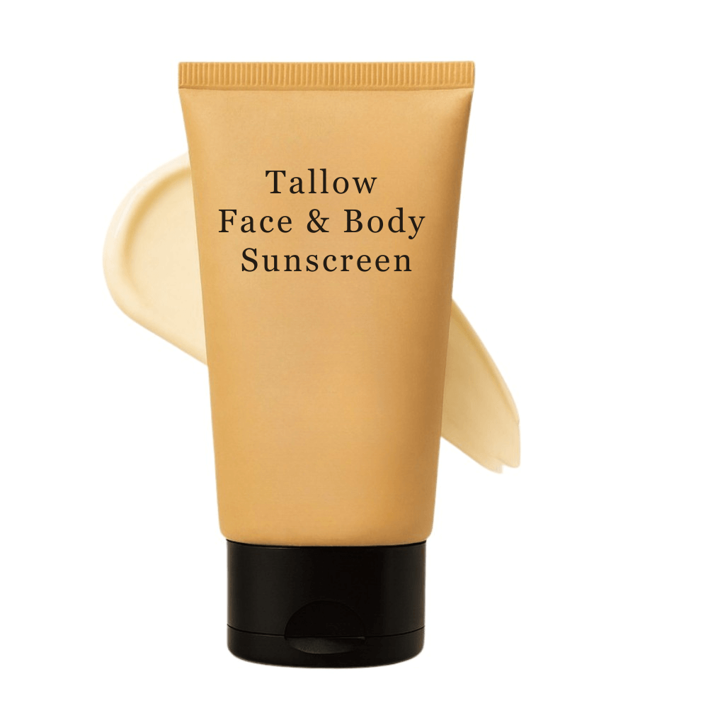 Tallow Face and Body Sunscreen tube, ideal for smooth skin conditioning and daily moisture support.