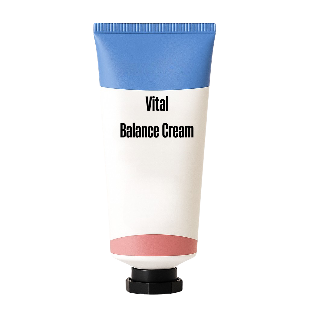 Vital Balance Cream tube, a skincare essential for a smooth and radiant appearance.