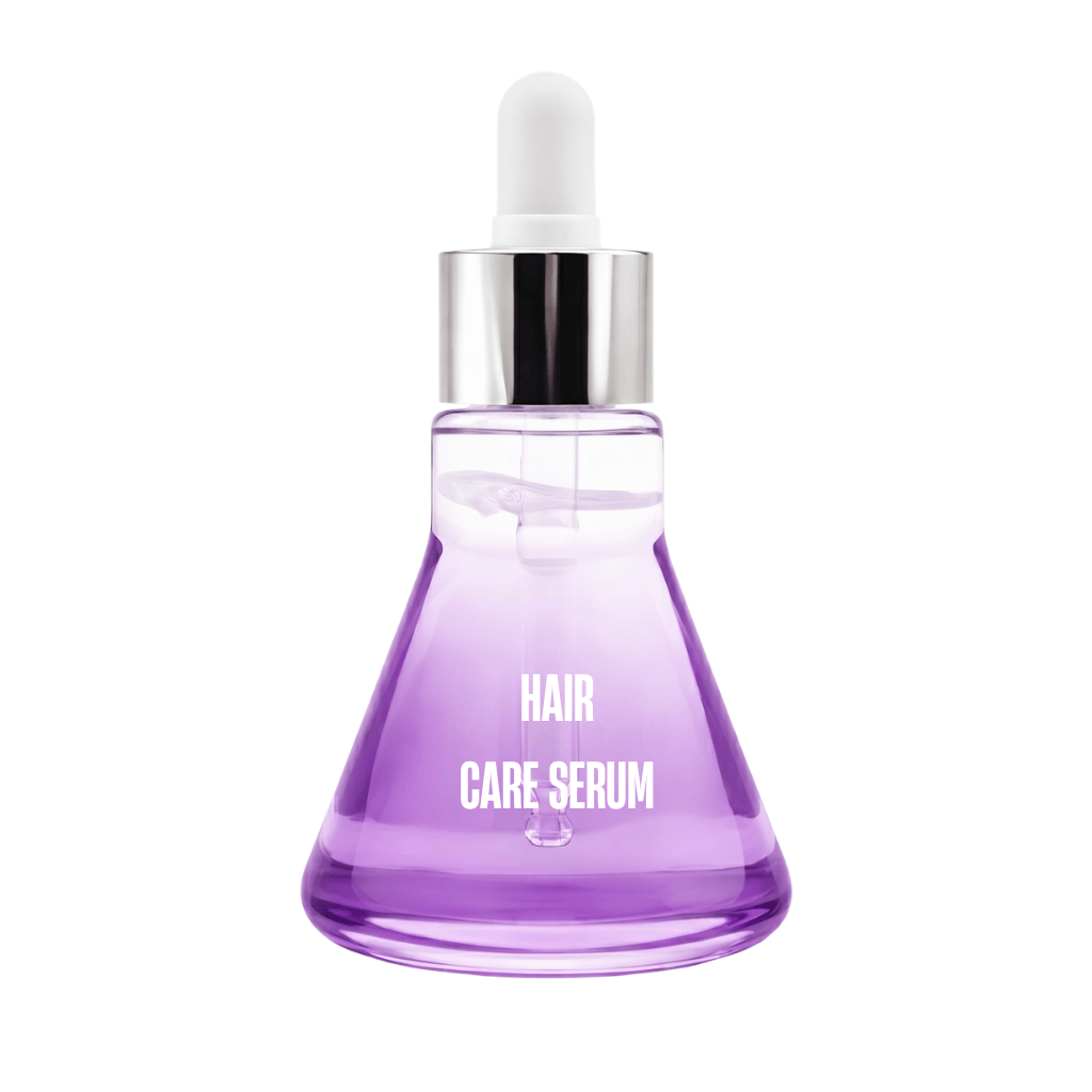 Hair Care Serum bottle featuring a sleek design and lightweight formula for shiny, well-groomed hair.