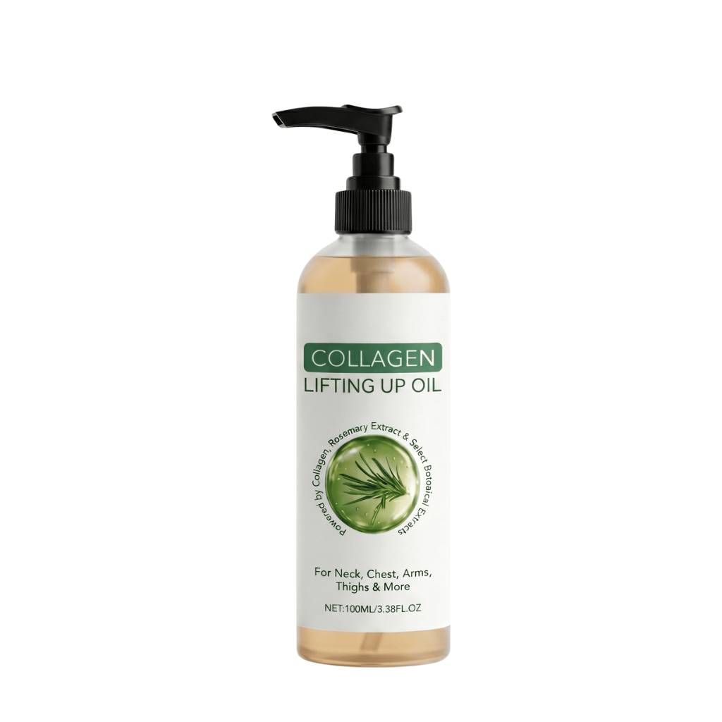 Bottle of Lifting Up Oil with pump, designed to enhance skin firmness and contour.