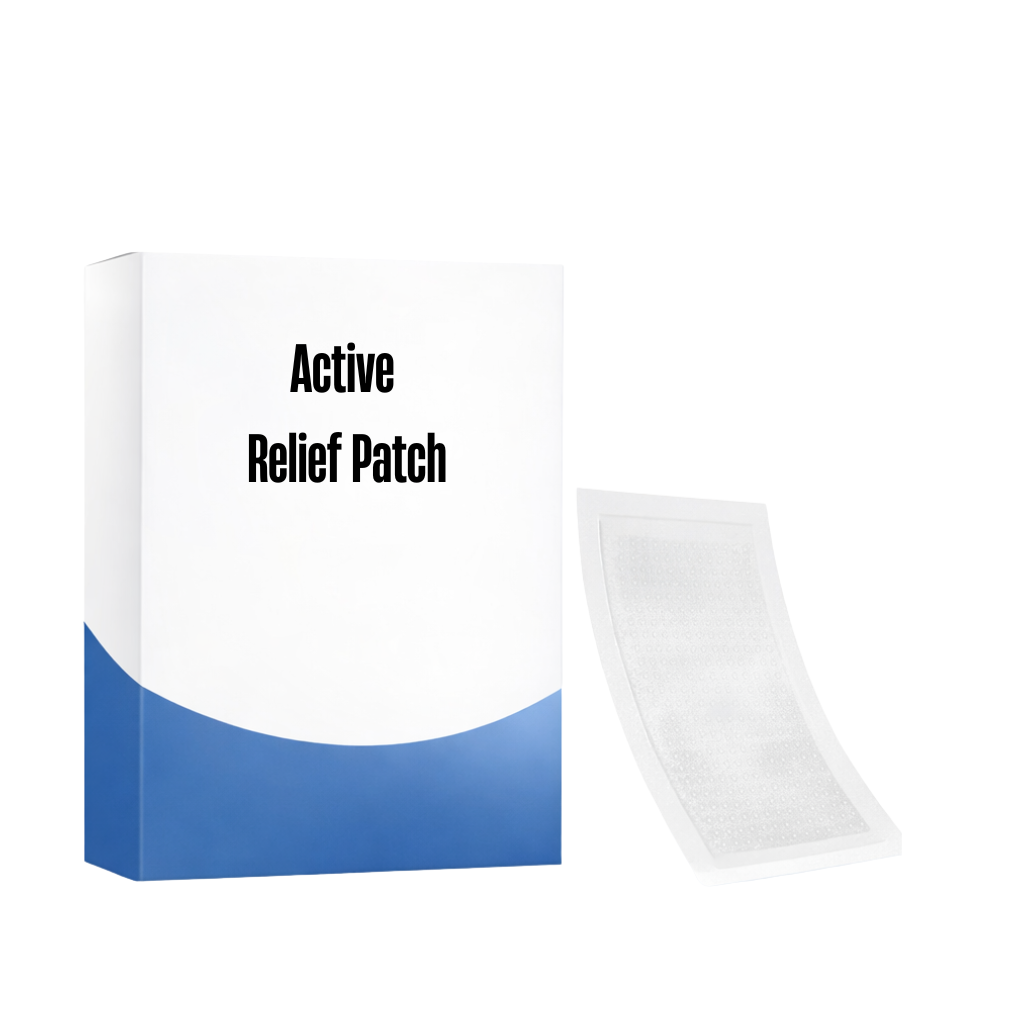 Active Relief Patch packaging with a soothing patch, designed for skin comfort and relief.