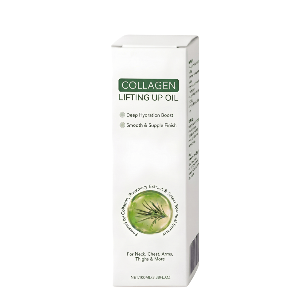 Collagen Lifting Up Oil packaging for deep hydration and smooth finish, ideal for firming and sculpting skin.