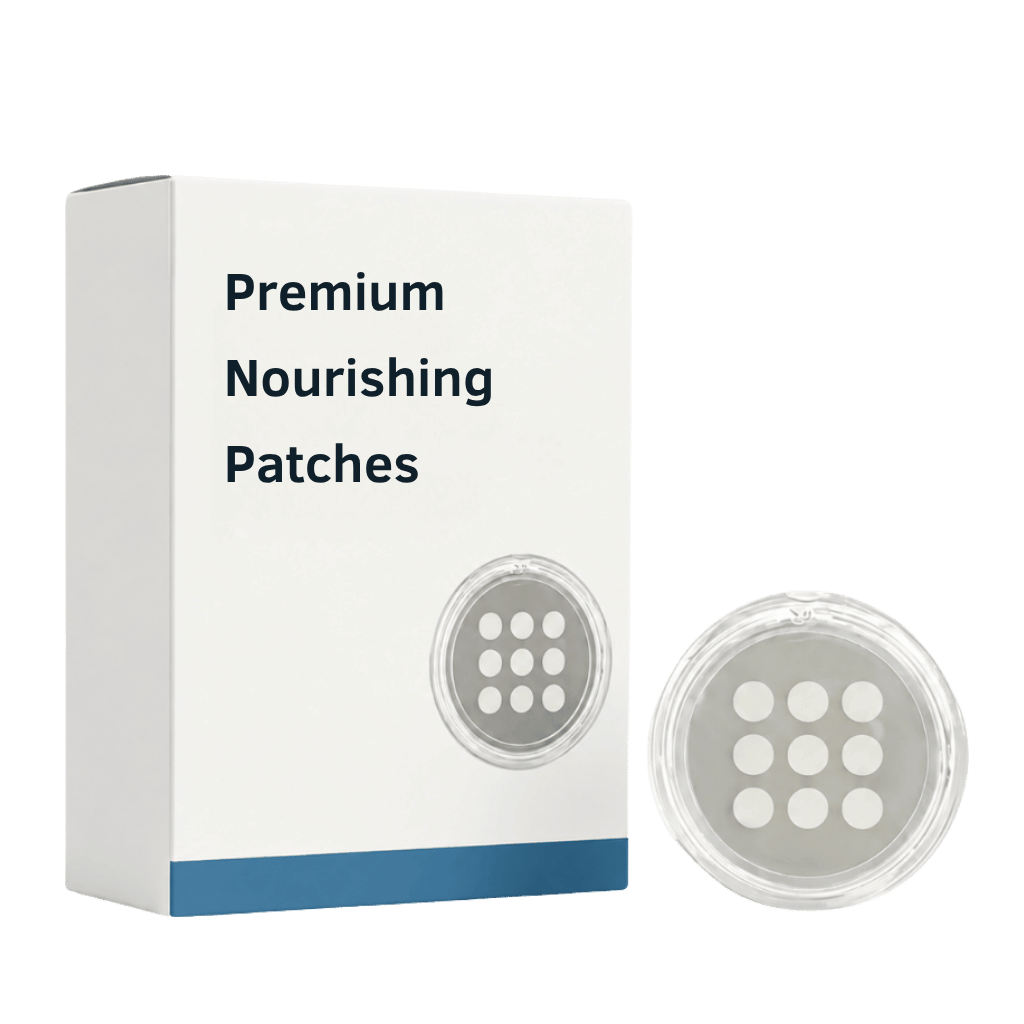 Premium Nourishing Patches in packaging with targeted beauty patches for daily skincare.