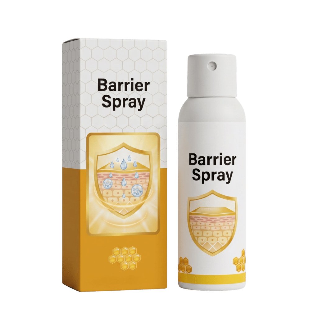 Barrier Spray moisturizer and packaging designed to replenish dry skin and support moisture barrier.