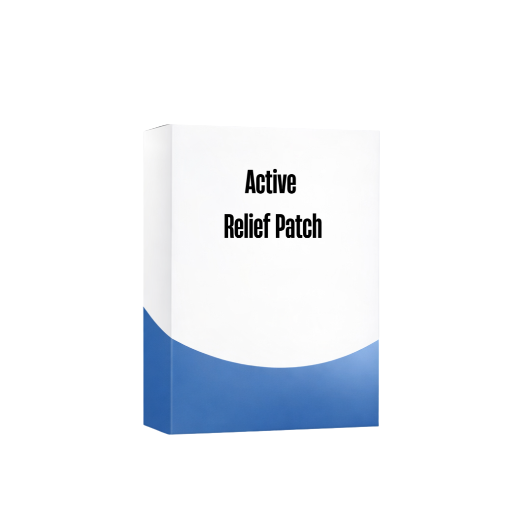 Active Relief Patch packaging showcasing a modern and soothing design for daily skin comfort.