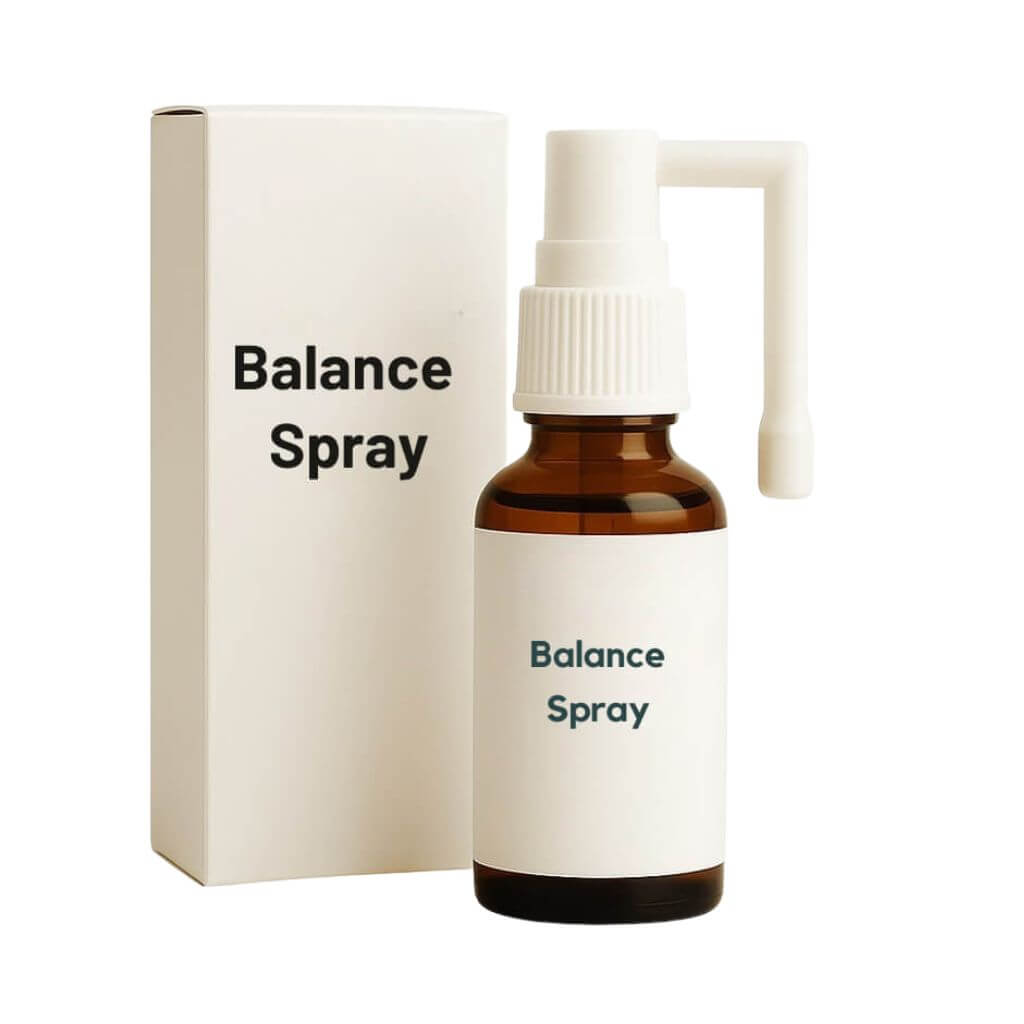 Balance Spray bottle and packaging, perfect for instant hydration and refreshing skincare on-the-go.
