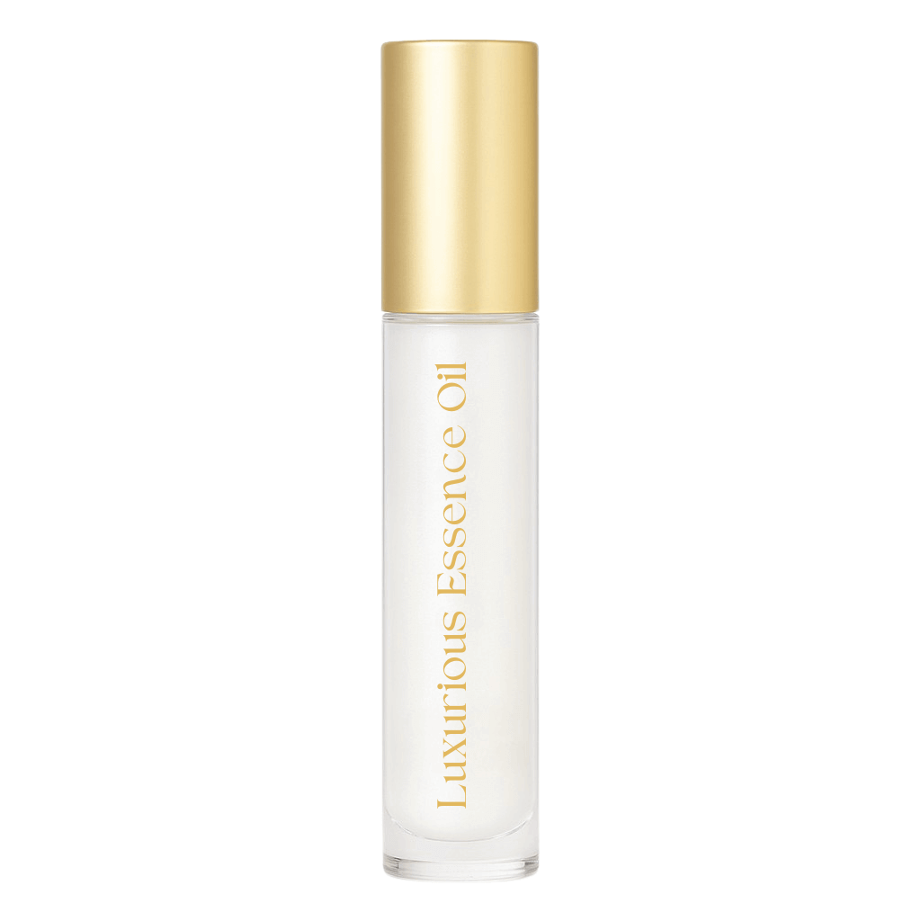Luxurious Essence Oil bottle with golden cap perfect for radiant and glossy lips.