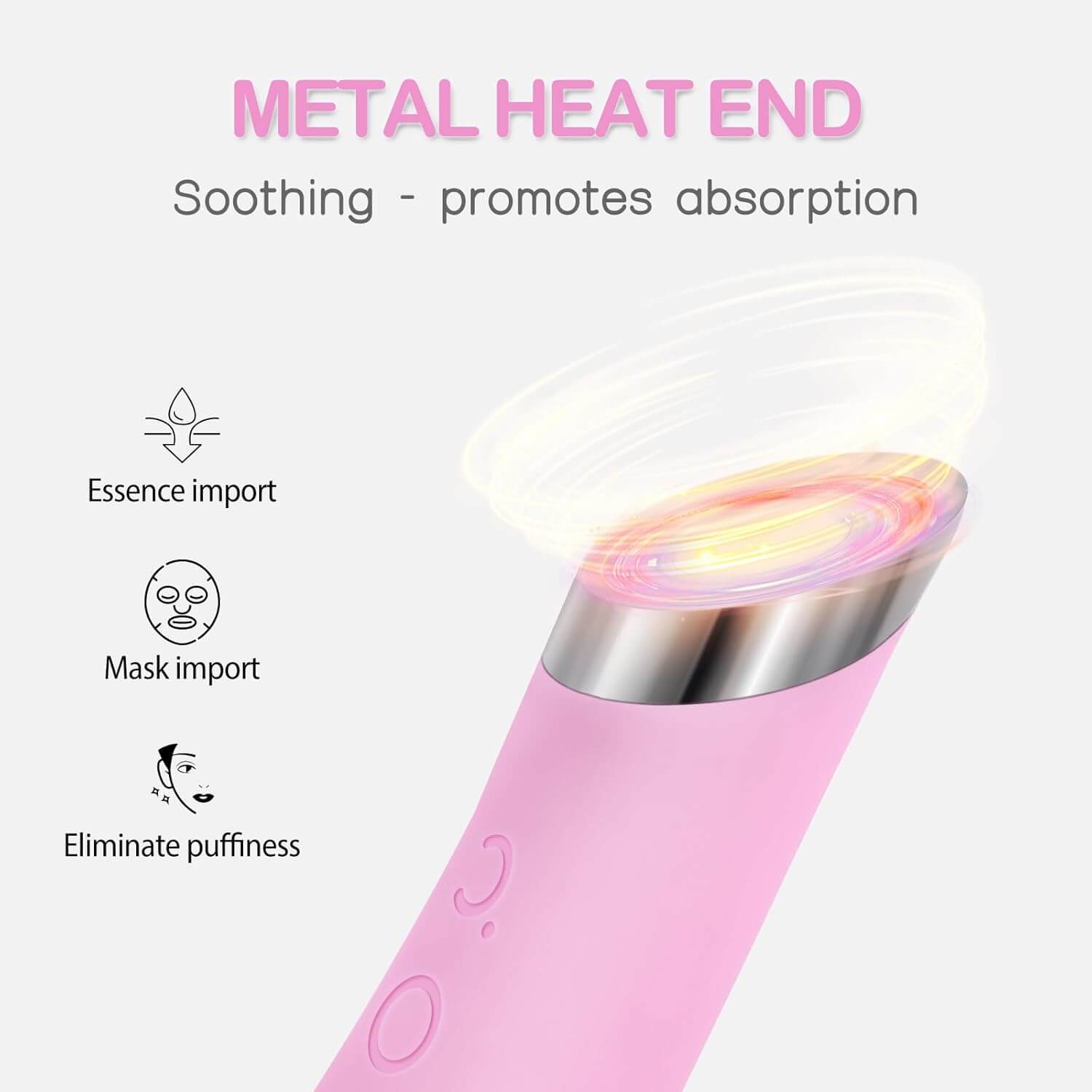 Revibe Zen Sonic Glow Facial Brush with metal heat end for soothing and enhancing absorption.