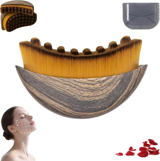 Revibe Zen Facial Sculpting Brush with dual-texture bristles and massage nodes for soothing skin care.
