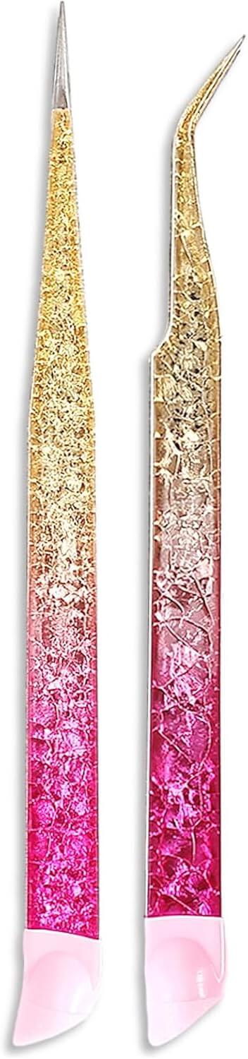 Revibe Zen – Precision Stainless Steel Tweezers with rhinestone detail for beauty and eyelash extensions.