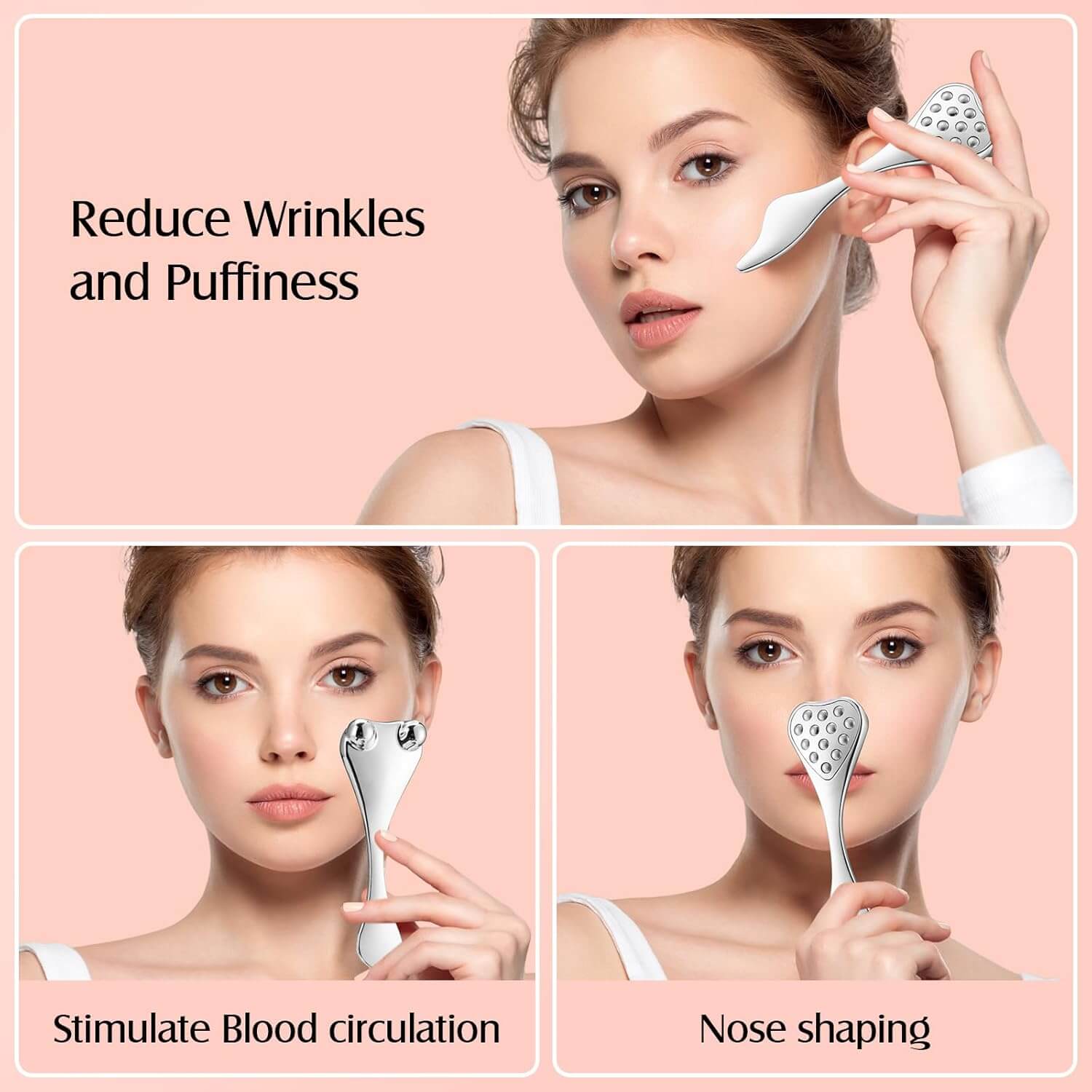 Revibe Zen Sculpting Massage Tool used for reducing wrinkles, stimulating blood circulation, and nose shaping.