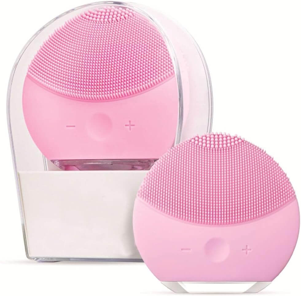 Revibe Zen – Silicone Facial Cleansing Brush in pink, featuring two sizes for gentle deep cleansing and exfoliation.