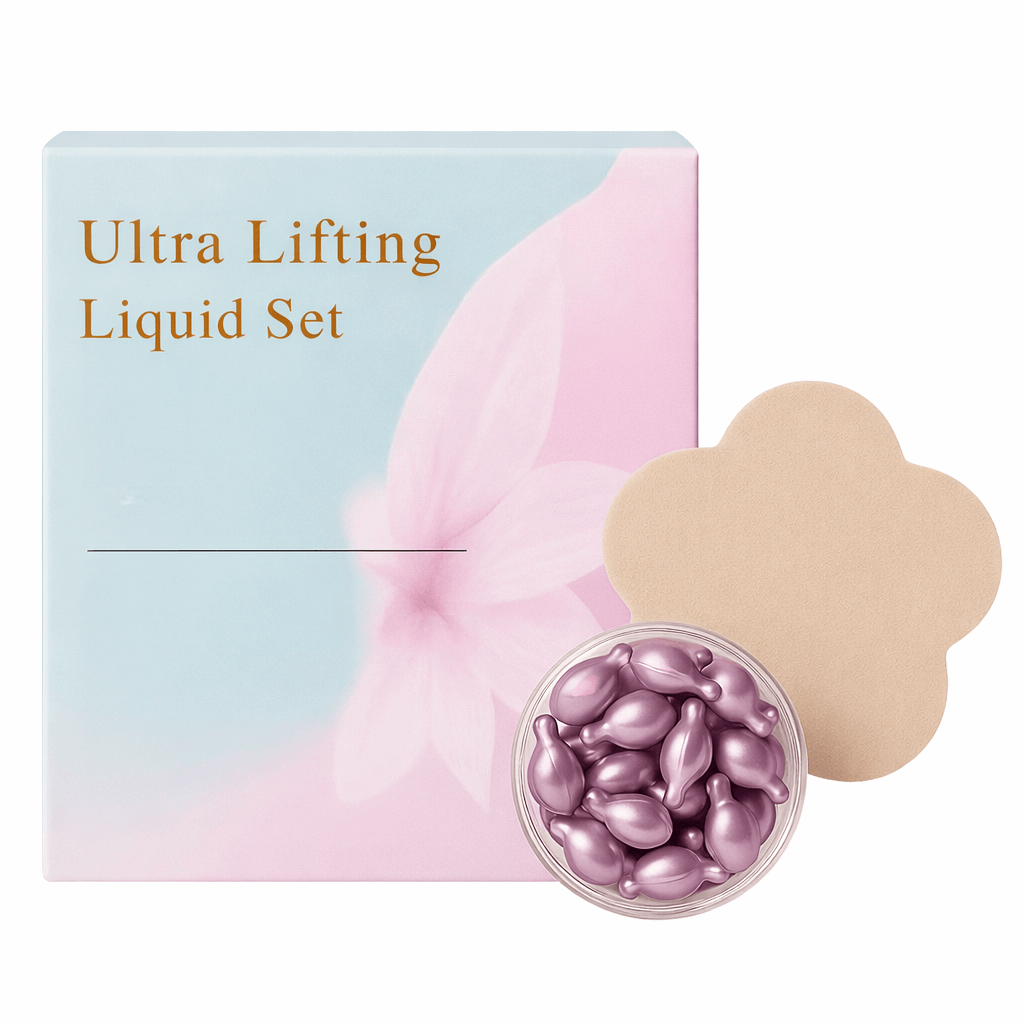 Ultra Lifting Liquid Set packaging with capsules for a smooth, polished skincare routine.